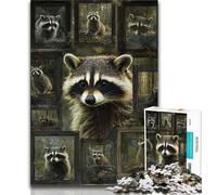 1000 Pieces Jigsaw Puzzle for Adults& Teens Raccoon Collage,Educational Games Home Decoration Is Ideal As A Gift for The Whole Family (38x26cm)