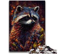 1000 Pieces Jigsaw Puzzle For Adults Teens Raccoon Ink Painting Help The Brain Exercise Addictive Toys to Cultivate Patience Artists Collection, Fine Art 26x38cm