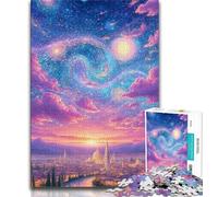 1000 Pieces Jigsaw Puzzle For Adults Teens Rainbow Sunset Adult Puzzles,with Matching Poster And Trivia Sheet for And Age 14 Years Up (size 75x50cm)