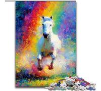 1000 Pieces Jigsaw Puzzle For Adults Teens Rainbow Unicorn,Stress Reliever Difficult Challenge Every Piece Is Unique - Challenging Family Fun Game 38x26cm