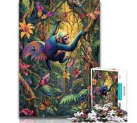 1000 Pieces Jigsaw Puzzle For Adults Teens Rainforest Gibbon 1000 Piece Puzzle,Educational Games Home Decoration Suitable for Desktop Decoration 26x38cm