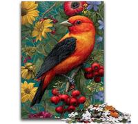 1000 Pieces Jigsaw Puzzle For Adults Teens Red Bird And Flowers 1000 Pieces for Teenagers,Stress Reliever Difficult Challenge Home Decoration Toys (50x75cm)