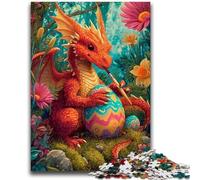 1000 Pieces Jigsaw Puzzle For Adults Teens Red Dragon And Easter Egg Puzzles for Adults,Educational Toy Funny Family Games Unique Home Decor (50x75cm)