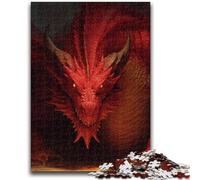 1000 Pieces Jigsaw Puzzle For Adults Teens Red Dragon Puzzles for Teenagers,Stress Reliever Staycation Kill Time Enhance Love between Couples (50x75cm)
