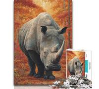 1000 Pieces Jigsaw Puzzle For Adults Teens Rhino,Decompressing Intellectual Educational Toy Is Ideal As Gifts for The Whole Family 75x50cm