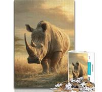 1000 Pieces Jigsaw Puzzle for Adults& Teens Rhino,Educational Games Home Decoration Educational Game for Birthday,Chrismas (75x50cm)