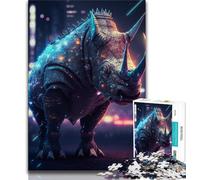1000 Pieces Jigsaw Puzzle for Adults& Teens Rhino from Future 1000 Piece Jigsaw,for Educational Game Challenge Toy Deal As Gifts for The Whole Family (size 38x26cm)