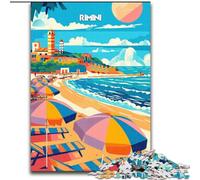 1000 Pieces Jigsaw Puzzle For Adults Teens Rimini Beach Bliss,Family Entertainment Toys Is Ideal As A Gift for The Whole Family 38x26cm
