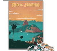 1000 Pieces Jigsaw Puzzle for Adults& Teens Rio De Janeiro Decompressing Intellectual Educational Toy Secret Santa Gifts (38x52cm) 1000pcs