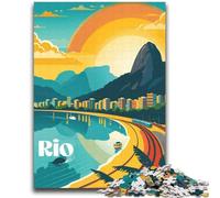 1000 Pieces Jigsaw Puzzle For Adults Teens Rio Sunrise Coast Learning Educational Toys Fun at Home Activities, Birthday Present,Travel Gifts (size 38x52cm)