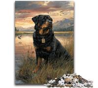 1000 Pieces Jigsaw Puzzle for Adults& Teens Rottweiler Educational Stress Relief Toy Parent-child Interaction for And Age 14 26x38cm
