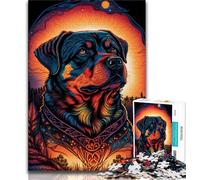 1000 Pieces Jigsaw Puzzle for Adults& Teens Rottweiler Style Adult Jigsaw,Stress Reliever Difficult Challenge Secret Santa Gifts 38x26cm