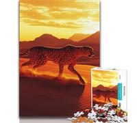 1000 Pieces Jigsaw Puzzle for Adults& Teens Running Cheetah Puzzles for Adults,Unique Birthday And Gifts for And Age 14 Years Up (size 38x26cm)