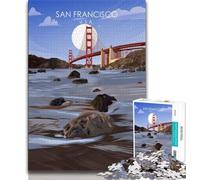1000 Pieces Jigsaw Puzzle for Adults& Teens San Francisco Travel Print,Toys Educational Games Stress Relieving Unique Birthday And Gifts (38x26cm)