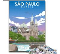 1000 Pieces Jigsaw Puzzle For Adults Teens Sao Paulo Brazil Poster, Educational Games Home Decoration Is Ideal As A Gift for The Whole Family 50x75cm