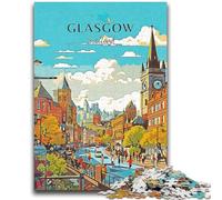 1000 Pieces Jigsaw Puzzle for Adults& Teens Scotland Glasgow Travel Adult Puzzles,Family Game Stress Reliever Difficult Challenge Suitable for Couples (26x38cm)