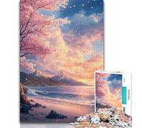 1000 Pieces Jigsaw Puzzle for Adults& Teens Seaside Cherry Trees Teenager Jigsaw,Suitable for Desktop Decoration for And Age 14 (size 38x26cm)