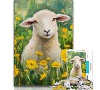 1000 Pieces Jigsaw Puzzle For Adults Teens Sheep And Flowers,Family Entertainment Toys Is Ideal As A Gift for The Whole Family 38x26cm