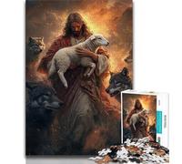 1000 Pieces Jigsaw Puzzle For Adults Teens Sheep And Jesus 1000 Piece Puzzle,Game Toys Every Piece Is Unique - Challenging Family Fun Game (size 38x26cm)