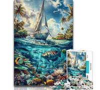 1000 Pieces Jigsaw Puzzle for Adults& Teens Ship Sailing on The Ocean 1000 Pieces for Adults,Challenging Game Toys Wall Decoration Unique Birthday And Xmas Gifts 38x26cm