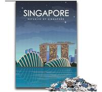 1000 Pieces Jigsaw Puzzle for Adults& Teens Singapore Travel Poster Decompressing Intellectual Educational Toy Secret Santa Gifts (38x52cm) 1000pcs