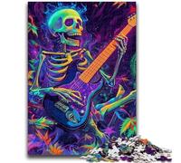1000 Pieces Jigsaw Puzzle For Adults Teens Skeleton Playing Guitar Stress Reliever Difficult Challenge Deal As Gifts for The Whole Family 50x75cm