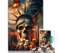1000 Pieces Jigsaw Puzzle for Adults& Teens Skeleton Statue of Liberty Teenager Jigsaw,Suitable for Desktop Decoration for And Age 14 (size 75x50cm)