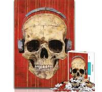 1000 Pieces Jigsaw Puzzle For Adults Teens Skeleton Wearing Headphones Jigsaw,Learning Educational Toys Family Games Gifts for Friends And Family 26x38cm