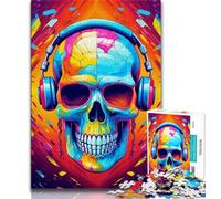 1000 Pieces Jigsaw Puzzle for Adults& Teens Skeleton Wearing Headphones Teenager Jigsaw,Suitable for Desktop Decoration for And Age 14 (size 75x50cm)
