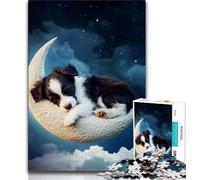 1000 Pieces Jigsaw Puzzle for Adults& Teens Sleeping Border Collie,Educational Games Home Decoration for Is Ideal As A Gift for The Whole Family (38x26cm)