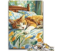 1000 Pieces Jigsaw Puzzle for Adults& Teens Sleeping Cat Adult Jigsaw,Educational Toys & Games for Adults And Teenagers (38x26cm)