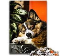 1000 Pieces Jigsaw Puzzle For Adults Teens Sleeping Corgi, for Educational Game Challenge Toy Enhance Memory for Age 14 26X38CM