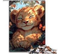 1000 Pieces Jigsaw Puzzle for Adults& Teens Sleeping Lion Cub Educational Games Home Decoration Educational Game for Birthday, Chrismas 26x38cm