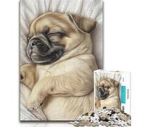 1000 Pieces Jigsaw Puzzle for Adults& Teens Sleeping Pug Adult Jigsaw,Birthday Present, Gifts, Wall Art for Age 14 Years Up 26x38cm