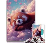 1000 Pieces Jigsaw Puzzle for Adults& Teens Sleeping Red Panda Teenager Puzzles,Fun Games Wall Decoration Unique Birthday And Xmas Gifts 38x26cm