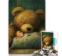 1000 Pieces Jigsaw Puzzle For Adults Teens Sleeping Teddy 1000 Piece Puzzle,Game Toys Every Piece Is Unique - Challenging Family Fun Game (size 38x26cm)