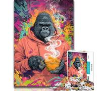 1000 Pieces Jigsaw Puzzle For Adults Teens Smoky Chimpanzee Jigsaw,Learning Educational Toys Family Games Gifts for Friends And Family 26x38cm