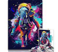 1000 Pieces Jigsaw Puzzle for Adults& Teens Space Astronaut Elephant Teenager Jigsaw,Suitable for Desktop Decoration for And Age 14 (size 38x26cm)