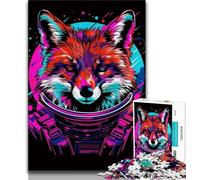 1000 Pieces Jigsaw Puzzle for Adults& Teens Space Astronaut Fox Adult Jigsaw,Stress Reliever Difficult Challenge Secret Santa Gifts 38x26cm