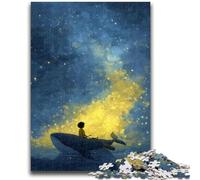 1000 Pieces Jigsaw Puzzle for Adults& Teens Space Whale Stress Reliever Difficult Challenge Enhance Love between Couples 38x26cm