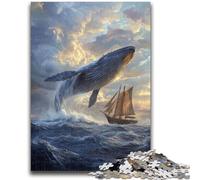 1000 Pieces Jigsaw Puzzle for Adults& Teens Spiritual Whale Adult Jigsaw,Birthday Present, Gifts, Wall Art for Age 14 Years Up (38x26cm)