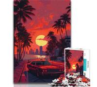 1000 Pieces Jigsaw Puzzle for Adults& Teens Sports Car in The Evening Sun Teenager Jigsaw,Educational Family Game Suitable for Desktop Decoration (size 75x50cm)