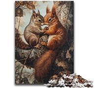 1000 Pieces Jigsaw Puzzle For Adults Teens Squirrel Family Entertainment Toys Educational Game for Birthday, Chrismas for Ages 14+ 50x75cm