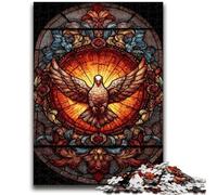 1000 Pieces Jigsaw Puzzle For Adults Teens Stained Glass Bird Stress Reliever Difficult Challenge Is Ideal As Gifts for The Whole Family 26x38cm