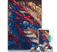1000 Pieces Jigsaw Puzzle For Adults Teens Stained Glass Dragon Adult Jigsaw,Family Activity Fun at Home Activities, Birthday Present,Travel Gifts (size 38x26cm)