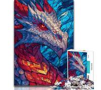 1000 Pieces Jigsaw Puzzle for Adults& Teens Stained Glass Dragon,Educational Games Home Decoration Is Ideal As A Gift for The Whole Family 50x75cm