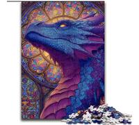 1000 Pieces Jigsaw Puzzle for Adults& Teens Stained Glass Dragon, for Age 14+ Suitable for Couples Fun at Home Activities, Birthday Present,Travel Gifts (Size 50x75cm)