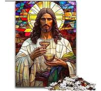 1000 Pieces Jigsaw Puzzle for Adults& Teens Stained Glass Jesus, for Educational Game Challenge Toy Unique Home Decor And Gifts (Size 50x75cm)