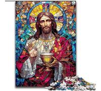 1000 Pieces Jigsaw Puzzle for Adults& Teens Stained Glass Jesus, for Educational Game Challenge Toy Unique Home Decor And Gifts (Size 26x38cm)