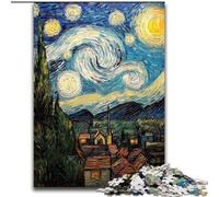 1000 Pieces Jigsaw Puzzle for Adults& Teens Starry Night Country, Learning Educational Toys Unique Birthday And Gifts for Age 14+ (Size 26x38cm)